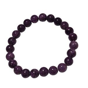 Boho Chic Purple Gemstone Beaded Stretch Bracelet Minimalist Fashion Jewelry